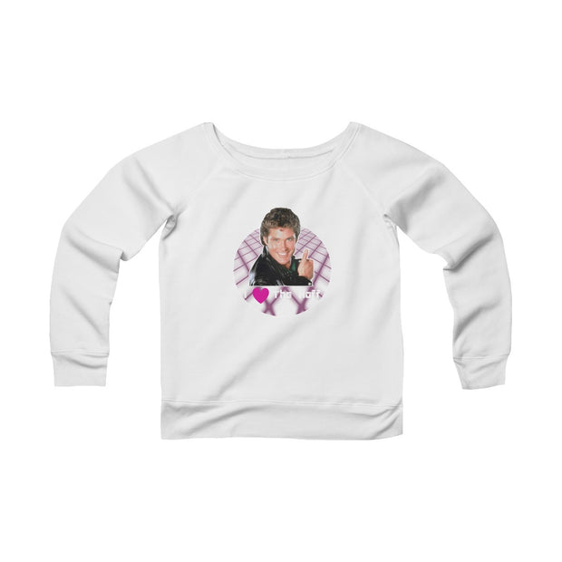 "I Heart The Hoff" Wide Neck Sweatshirt