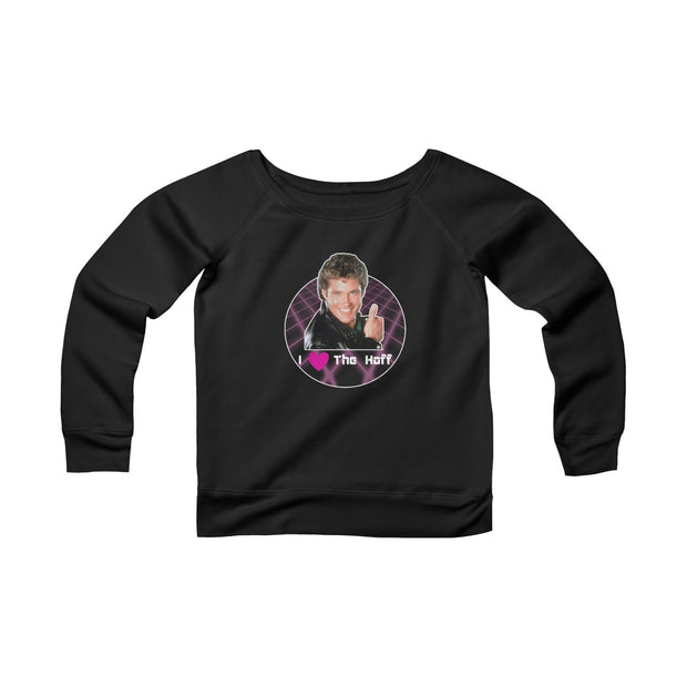 "I Heart The Hoff" Wide Neck Sweatshirt