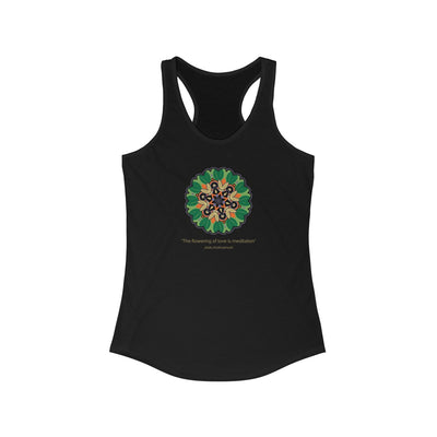 "The flowering of love is meditation" Black Racerback Tank Top