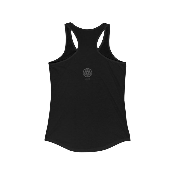 "The flowering of love is meditation" Black Racerback Tank Top