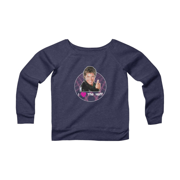 "I Heart The Hoff" Wide Neck Sweatshirt