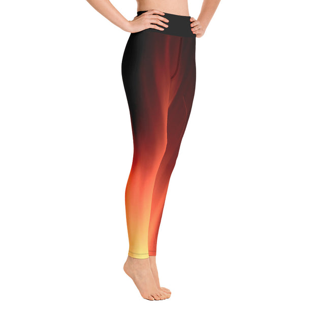 Activewear Athleisure Yoga Leggings similar to athleisure yoga leggings by Lululemon Athletica, Fabletics, Sweaty Betty, Under Armour, Nike and Adidas for yoga, fitness, Pilates, workouts in moisture-wicking fabric, high fashion prints and bright colors for hiking, camping, surfing, running, swimming, snorkeling, and other outdoor activities as well as lounging, meditation, stretching and relaxing, all for the city girl