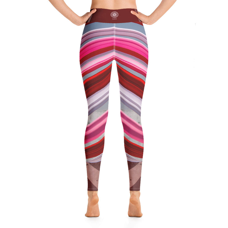 Activewear Athleisure Yoga Leggings similar to athleisure yoga leggings by Lululemon Athletica, Fabletics, Sweaty Betty, Under Armour, Nike, Nordstrom and Adidas for yoga, fitness, Pilates, workouts in moisture-wicking fabric, high fashion prints and bright colors for hiking, camping, surfing, running, swimming, snorkeling, and other outdoor activities as well as lounging, meditation, stretching and relaxing, all for the city girl