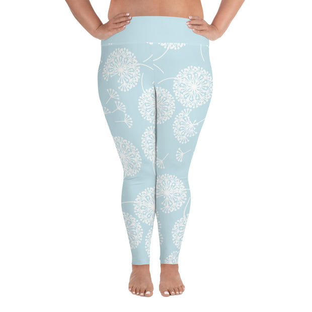 Powder Blue Puff Plus Size Leggings