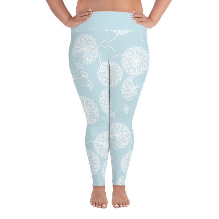 Powder Blue Puff Plus Size Leggings