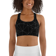 LSB GeoLine Unpadded Fitness Bra in Jet Black