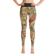 Activewear Athleisure Yoga Leggings similar to athleisure yoga leggings by Lululemon Athletica, Fabletics, Sweaty Betty, Under Armour, Nike, Nordstrom and Adidas for yoga, fitness, Pilates, workouts in moisture-wicking fabric, high fashion prints and bright colors for hiking, camping, surfing, running, swimming, snorkeling, and other outdoor activities as well as lounging, meditation, stretching and relaxing, all for the city girl
