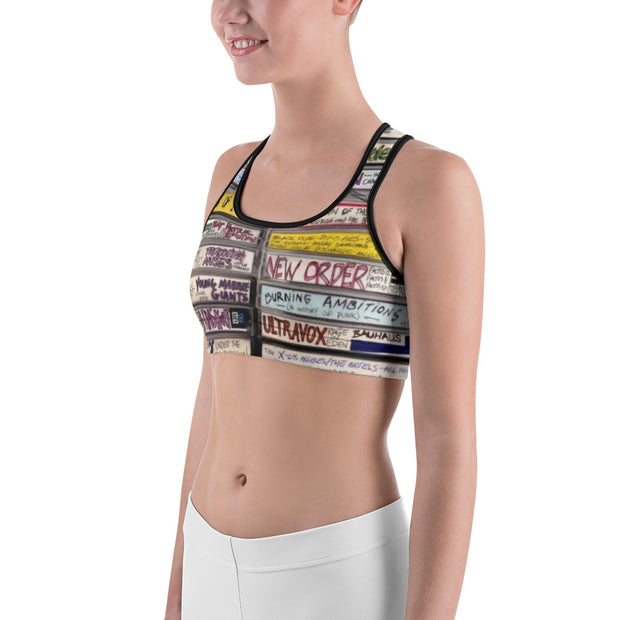 My Punk Wave Mix Tape Collection Sports Bra