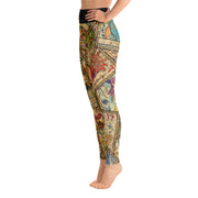 Activewear Athleisure Yoga Leggings similar to athleisure yoga leggings by Lululemon Athletica, Fabletics, Sweaty Betty, Under Armour, Nike, Nordstrom and Adidas for yoga, fitness, Pilates, workouts in moisture-wicking fabric, high fashion prints and bright colors for hiking, camping, surfing, running, swimming, snorkeling, and other outdoor activities as well as lounging, meditation, stretching and relaxing, all for the city girl
