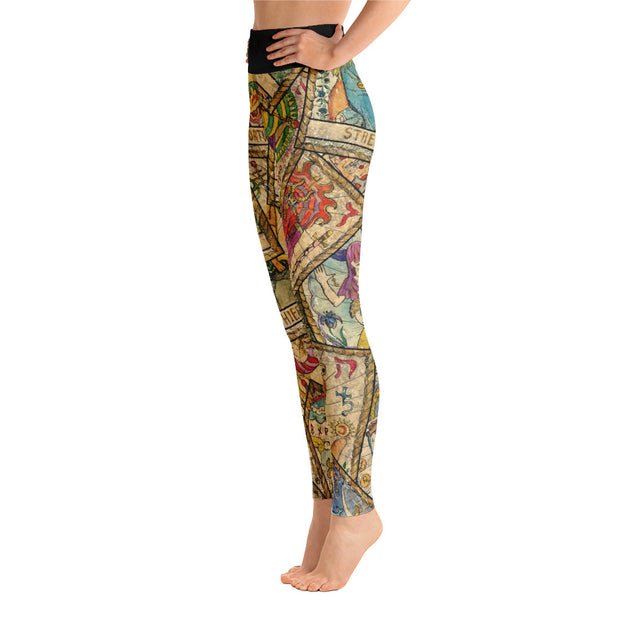 Activewear Athleisure Yoga Leggings similar to athleisure yoga leggings by Lululemon Athletica, Fabletics, Sweaty Betty, Under Armour, Nike, Nordstrom and Adidas for yoga, fitness, Pilates, workouts in moisture-wicking fabric, high fashion prints and bright colors for hiking, camping, surfing, running, swimming, snorkeling, and other outdoor activities as well as lounging, meditation, stretching and relaxing, all for the city girl