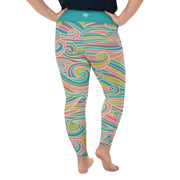 Athleisure Plus Size Leggings with great prints and colorful patterns like Athleisure leggings by Lululemon Athletica, Fabletics, Sweaty Betty, Under Armour, Nike and Adidas 