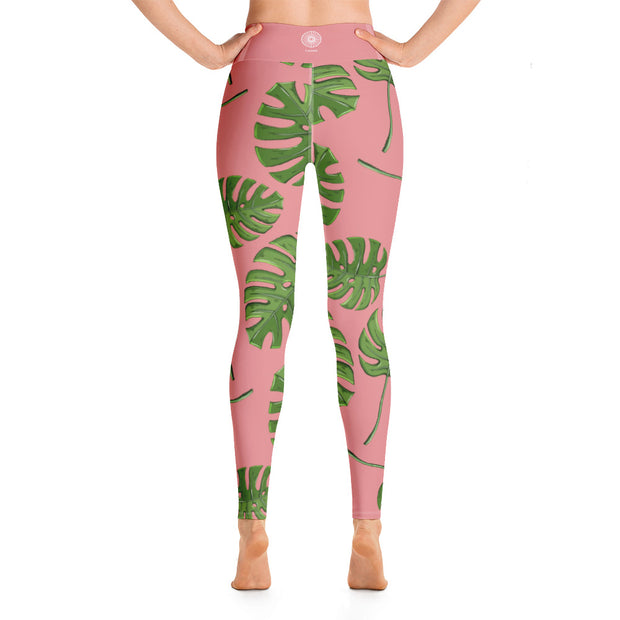 Pink Palms Hotel Yoga Leggings