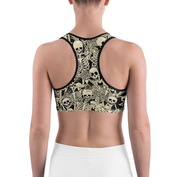 "Skeleton Dance Party" Fitness Bra