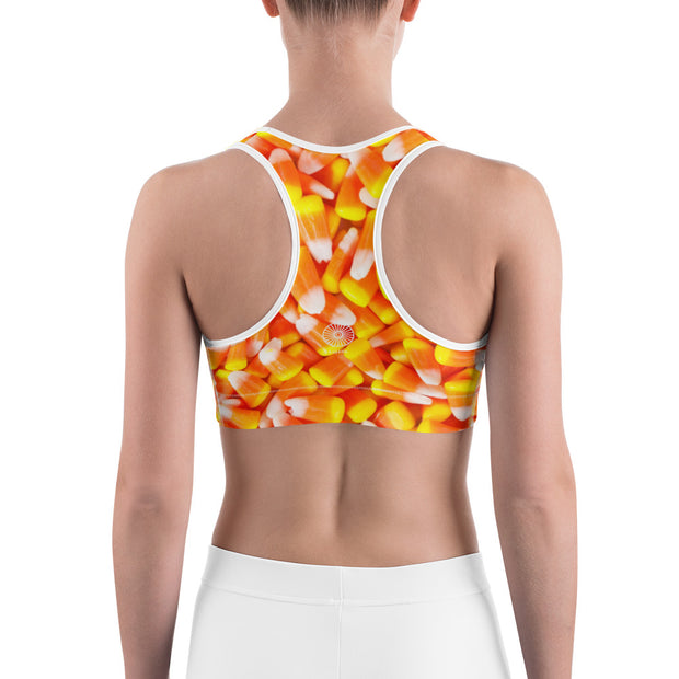 "I Love Candy Corn" Fitness Bra