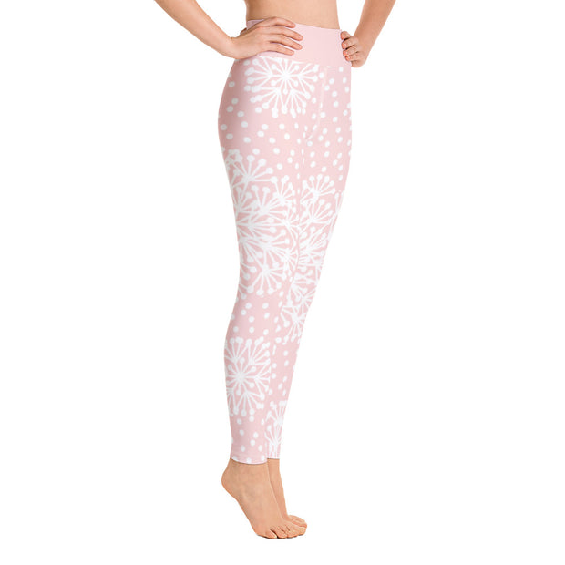 Pink Powder Puff Yoga Leggings