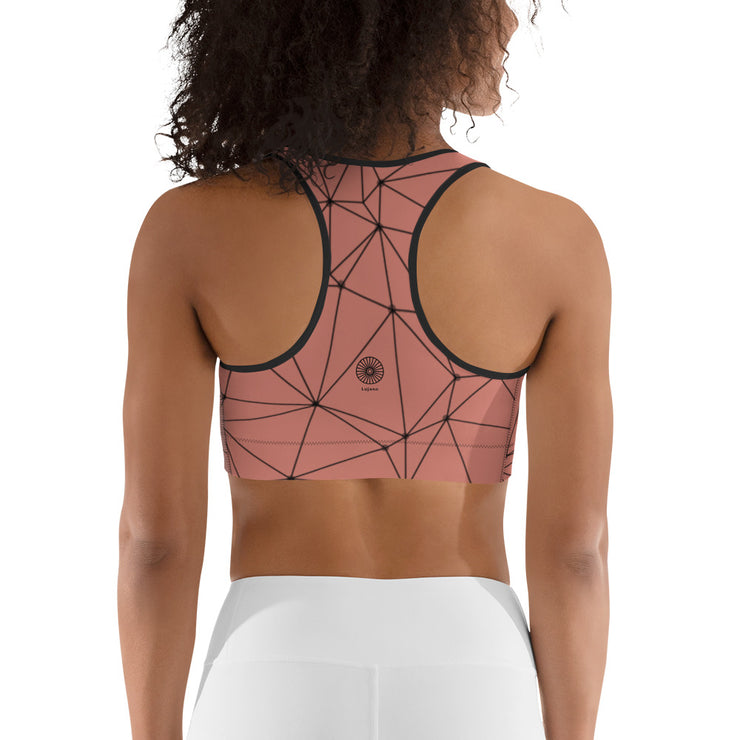 LSB GeoLine Unpadded Fitness Bra in Crabapple