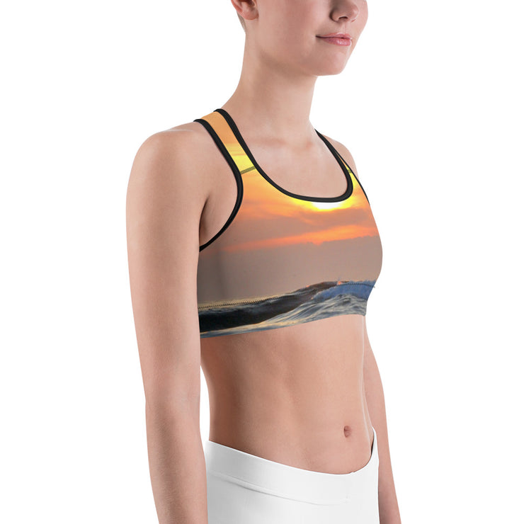 "Crystal Cove Sunset" Unpadded Fitness Bra
