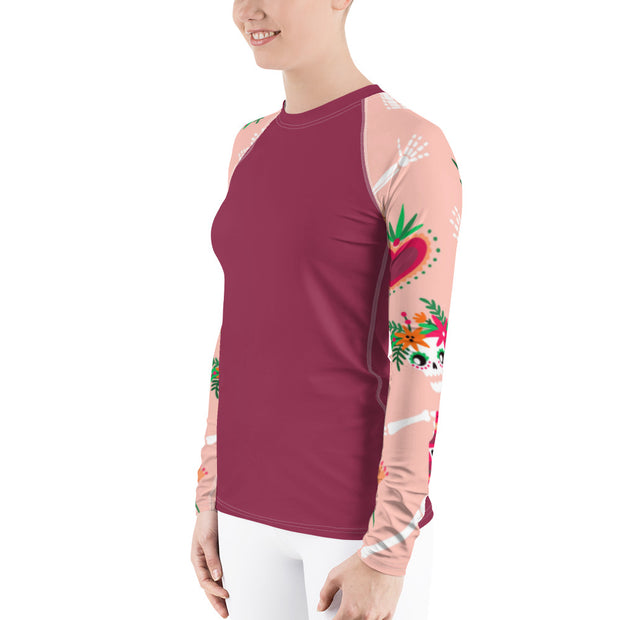 "Sensational Señorita" Land & Sea  Fitness Top in Maroon