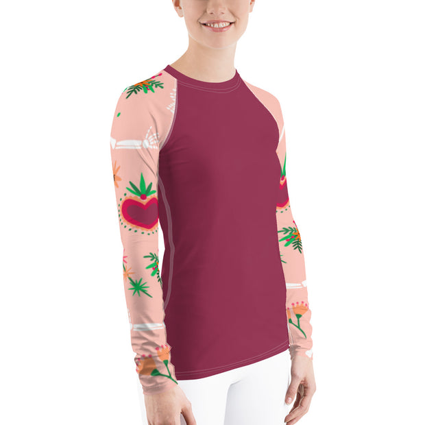 "Sensational Señorita" Land & Sea  Fitness Top in Maroon