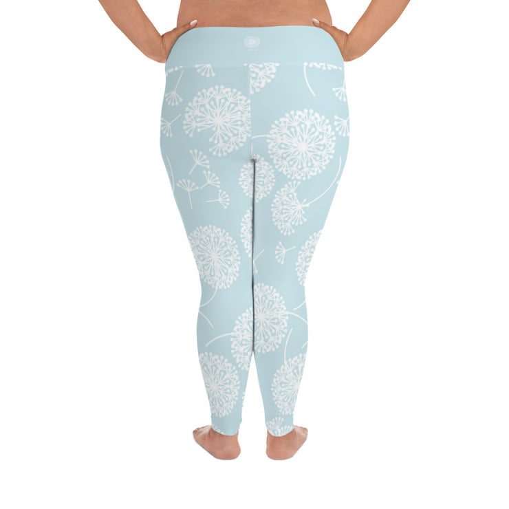 Powder Blue Puff Plus Size Leggings