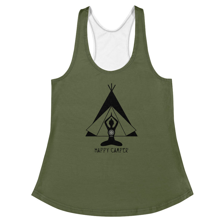 "Happy Camper" Racerback Fitness Tank Top