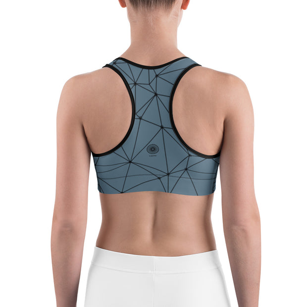 LSB GeoLine Unpadded Fitness Bra in Blue Stone