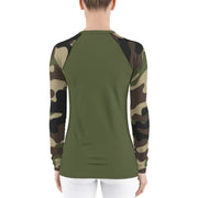 "Hide n' Seek" Land & Sea Fitness Top in Military Green