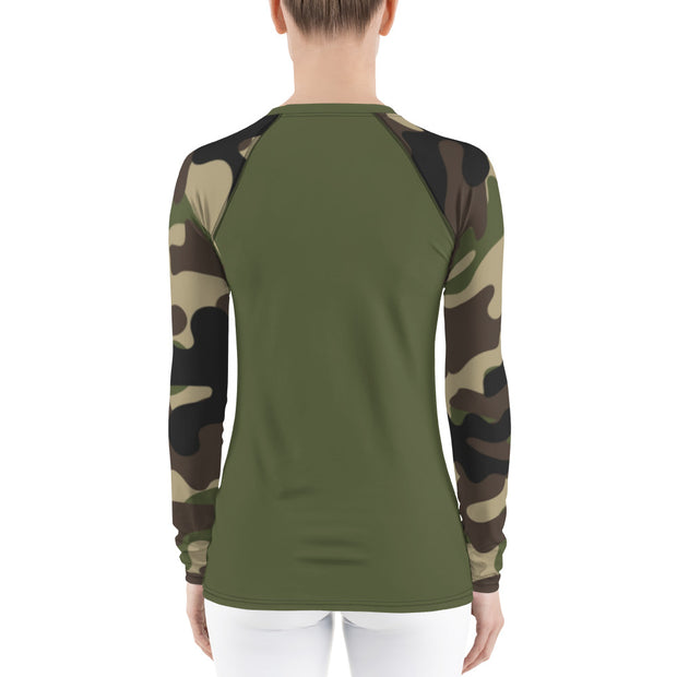 "Hide n' Seek" Land & Sea Fitness Top in Military Green