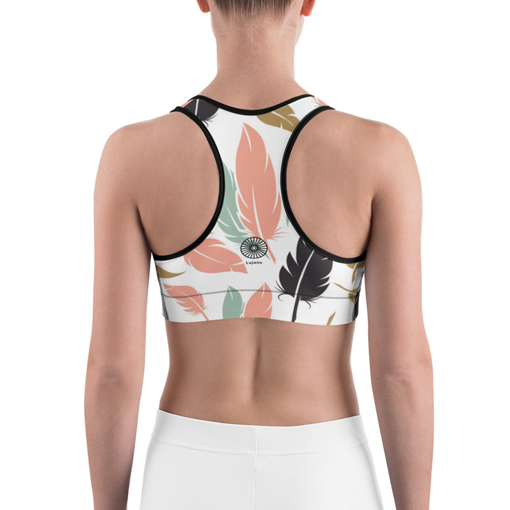 Flirty Feathers Sports Bra