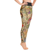 Activewear Athleisure Yoga Leggings similar to athleisure yoga leggings by Lululemon Athletica, Fabletics, Sweaty Betty, Under Armour, Nike, Nordstrom and Adidas for yoga, fitness, Pilates, workouts in moisture-wicking fabric, high fashion prints and bright colors for hiking, camping, surfing, running, swimming, snorkeling, and other outdoor activities as well as lounging, meditation, stretching and relaxing, all for the city girl