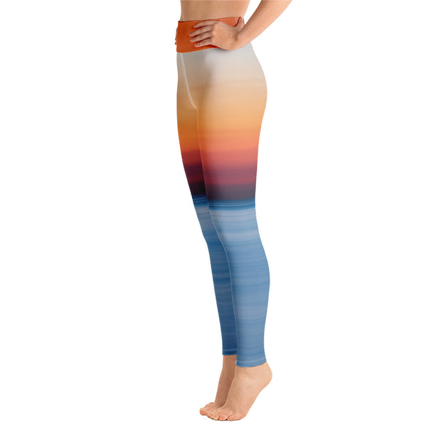 Activewear Athleisure Yoga Leggings similar to athleisure yoga leggings by Lululemon Athletica, Fabletics, Sweaty Betty, Under Armour, Nike and Adidas for yoga, fitness, Pilates, workouts in moisture-wicking fabric, high fashion prints and bright colors for hiking, camping, surfing, running, swimming, snorkeling, and other outdoor activities as well as lounging, meditation, stretching and relaxing, all for the city girl