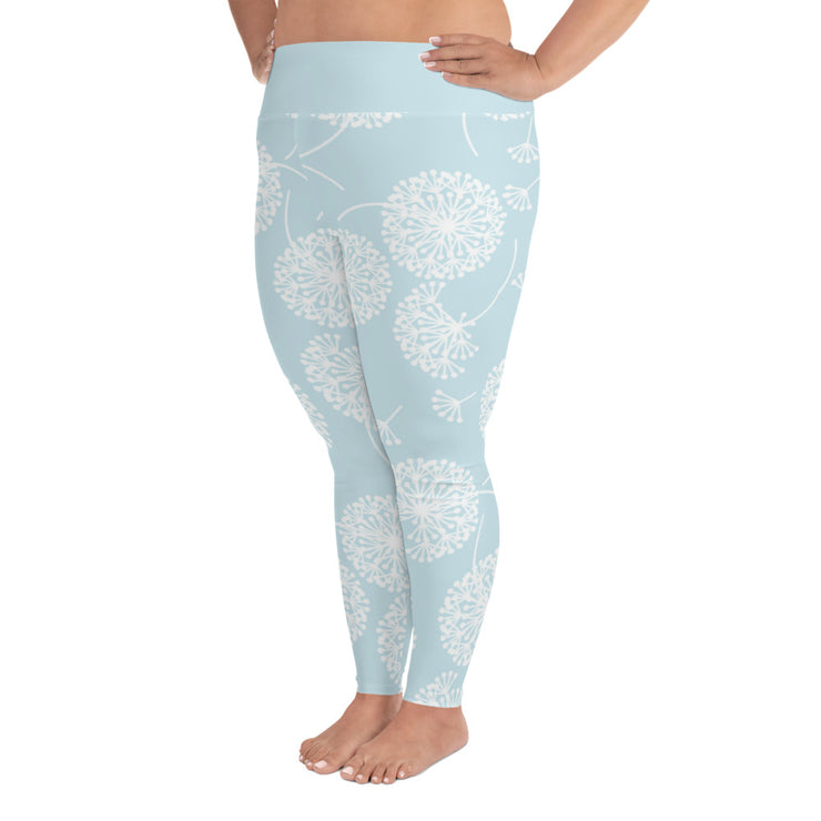 Powder Blue Puff Plus Size Leggings