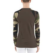 "Hide n' Seek" Land & Sea Fitness Top in Dark Khaki