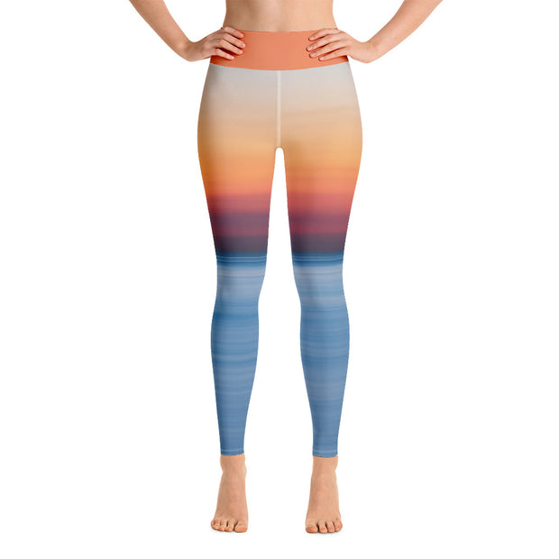Activewear Athleisure Yoga Leggings similar to athleisure yoga leggings by Lululemon Athletica, Fabletics, Sweaty Betty, Under Armour, Nike and Adidas for yoga, fitness, Pilates, workouts in moisture-wicking fabric, high fashion prints and bright colors for hiking, camping, surfing, running, swimming, snorkeling, and other outdoor activities as well as lounging, meditation, stretching and relaxing, all for the city girl