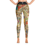 Activewear Athleisure Yoga Leggings similar to athleisure yoga leggings by Lululemon Athletica, Fabletics, Sweaty Betty, Under Armour, Nike, Nordstrom and Adidas for yoga, fitness, Pilates, workouts in moisture-wicking fabric, high fashion prints and bright colors for hiking, camping, surfing, running, swimming, snorkeling, and other outdoor activities as well as lounging, meditation, stretching and relaxing, all for the city girl