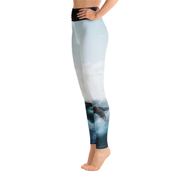 Activewear Athleisure Yoga Leggings similar to athleisure yoga leggings by Lululemon Athletica, Fabletics, Sweaty Betty, Under Armour, Nike, Nordstrom and Adidas for yoga, fitness, Pilates, workouts in moisture-wicking fabric, high fashion prints and bright colors for hiking, camping, surfing, running, swimming, snorkeling, and other outdoor activities as well as lounging, meditation, stretching and relaxing, all for the city girl