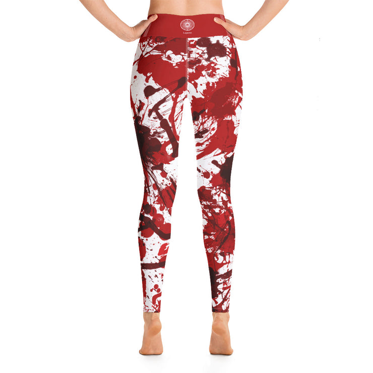 Activewear Athleisure Yoga Leggings similar to athleisure yoga leggings by Lululemon Athletica, Fabletics, Sweaty Betty, Under Armour, Nike, Nordstrom and Adidas for yoga, fitness, Pilates, workouts in moisture-wicking fabric, high fashion prints and bright colors for hiking, camping, surfing, running, swimming, snorkeling, and other outdoor activities as well as lounging, meditation, stretching and relaxing, all for the city girl