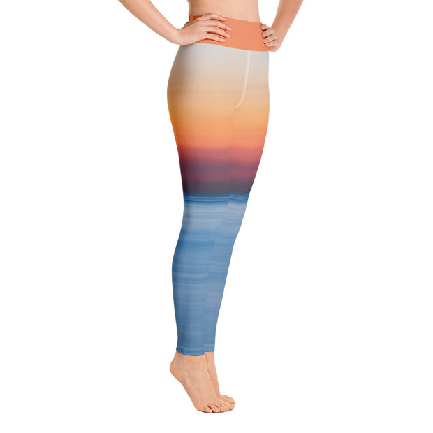 Activewear Athleisure Yoga Leggings similar to athleisure yoga leggings by Lululemon Athletica, Fabletics, Sweaty Betty, Under Armour, Nike and Adidas for yoga, fitness, Pilates, workouts in moisture-wicking fabric, high fashion prints and bright colors for hiking, camping, surfing, running, swimming, snorkeling, and other outdoor activities as well as lounging, meditation, stretching and relaxing, all for the city girl