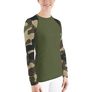 "Hide n' Seek" Land & Sea Fitness Top in Military Green