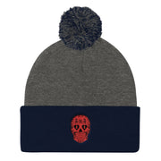 "Sugar Skull" Pom-Pom Knit Hat