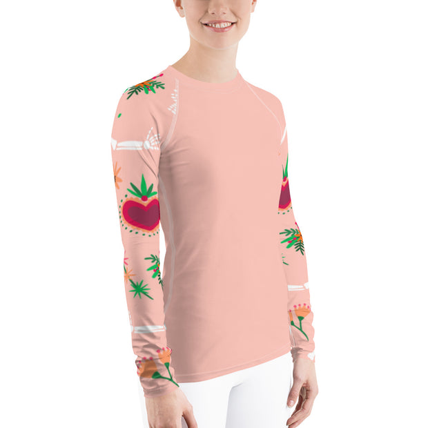 "Sensational Señorita" Land & Sea Fitness Top in Blush Pink
