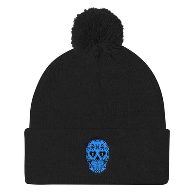 "Sugar Skull" Pom-Pom Knit Hat
