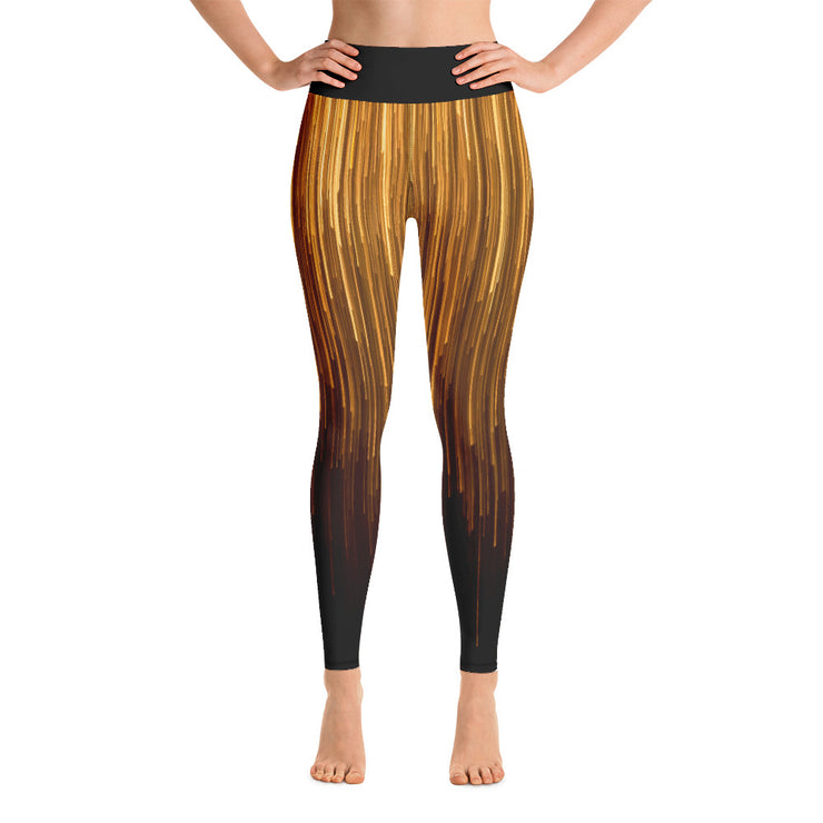 Gold Rain Yoga Leggings
