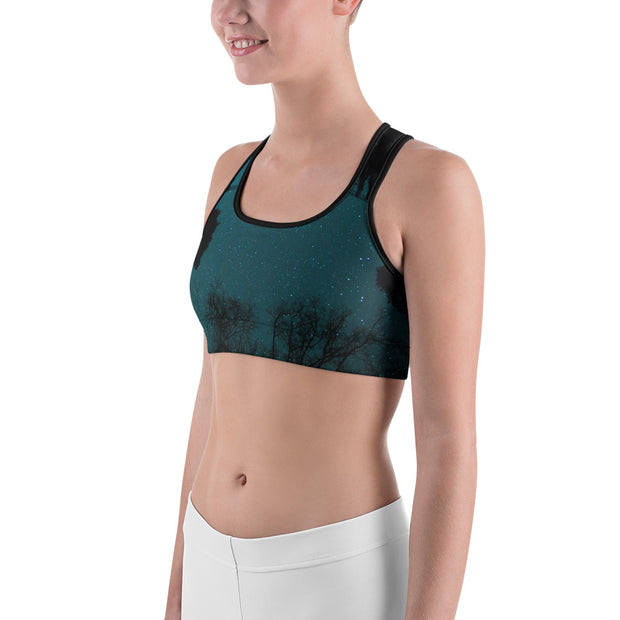 "Forest Night Sky" Unpadded Fitness Bra