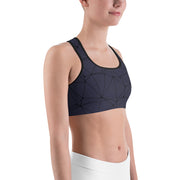 LSB GeoLine Unpadded Fitness Bra in Evening Blue
