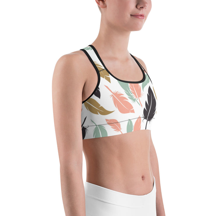 Flirty Feathers Sports Bra