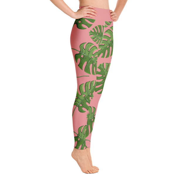 Pink Palms Hotel Yoga Leggings