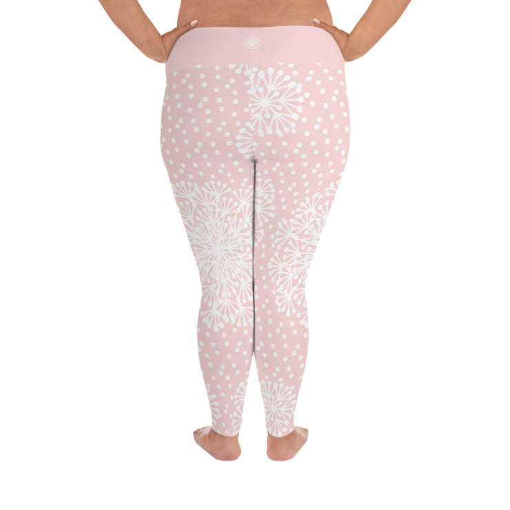Pink Powder Puff Plus Size Leggings