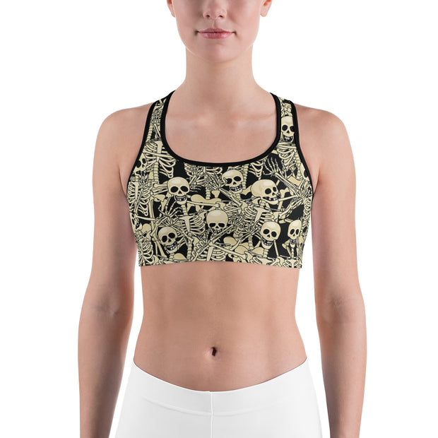 "Skeleton Dance Party" Fitness Bra