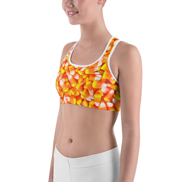 "I Love Candy Corn" Fitness Bra